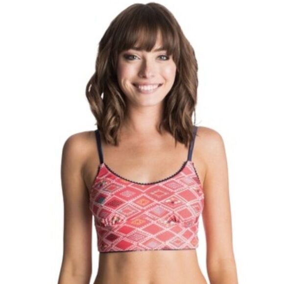 Roxy Bikini Top Kilim Reversible Cami Swim Medium NWT - Picture 1 of 10